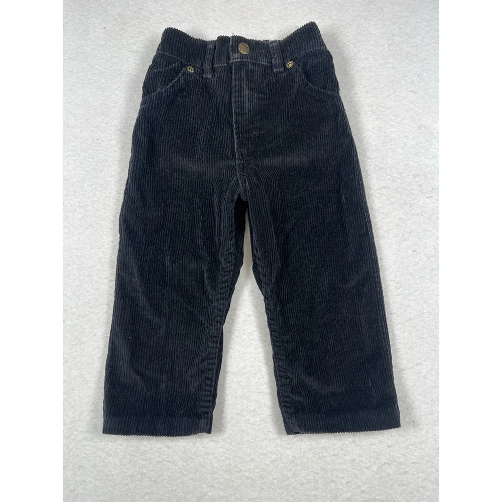 Vintage Oshkosh‎ Size 4T Black Corduroy Vestbak Pants  Talon Zip Rare
